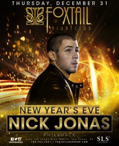 NICK JONAS New Years Eve at FOXTAIL Nightclub Las Vegas