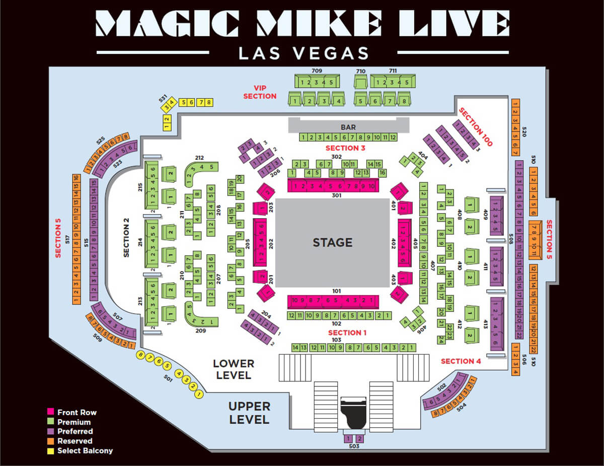 Magic Mike Live Seating Chart